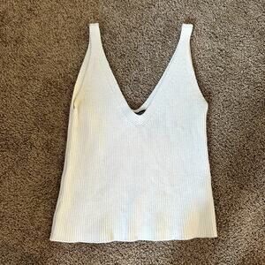 Brandy Melville White Pointelle Edith Tank